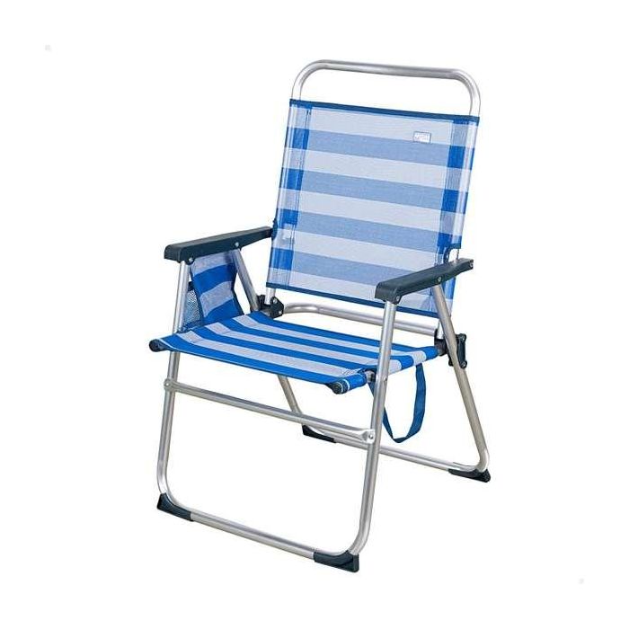 Silla playa plegable aluminio fija marinera 48x50x88 cm