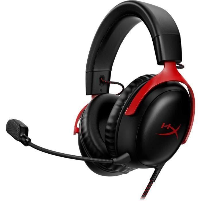 Auriculares para juegos con cable - HyperX Cloud III - para PC y consola - Negro/Rojo