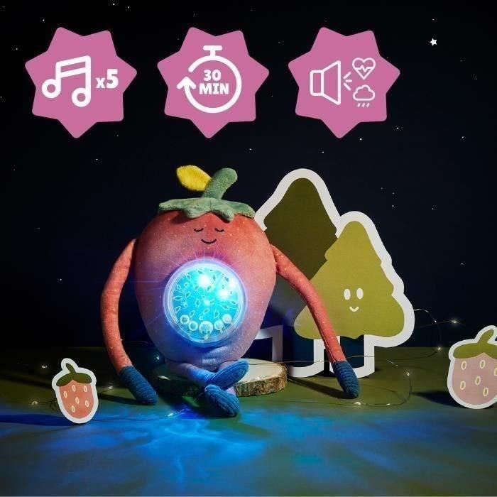 Badabulle BAD3661276184121 Luz nocturna de felpa Barnabe con proyección para conciliar el sueño suavemente 2