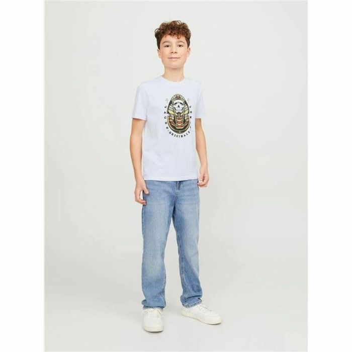 Camiseta de Manga Corta Infantil Jack & Jones Jorheavens Blanco 176 4