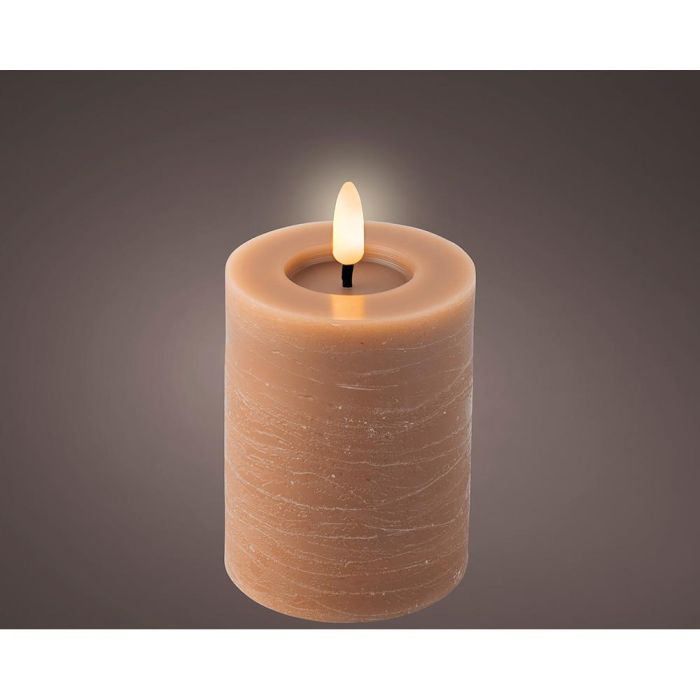 Vela de cera led color marrón, ø7x11,2cm. 0 Vela de cera led color marrón, ø7x11,2cm. 0