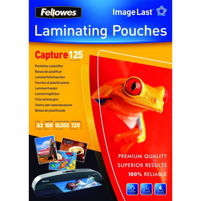 Fellowes Fundas de Plastificar 125 Micras A3 Brillo Pack 100 Ud