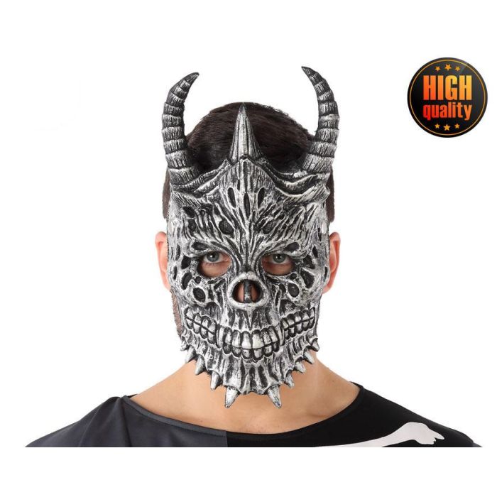 Mascara Halloween Demonio Gris Foam