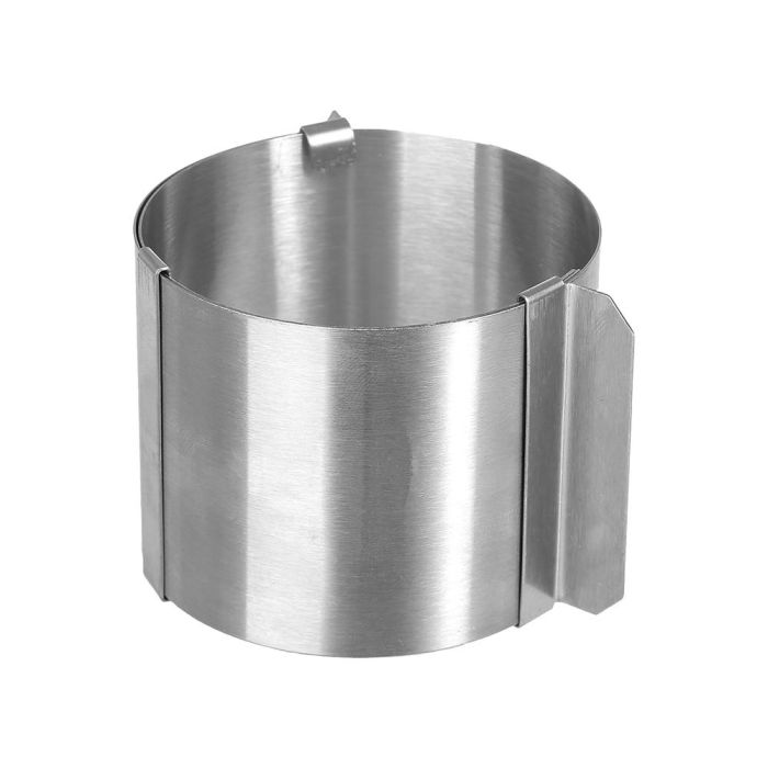 Secret Of Gourmet Pack 4 unid. Molde de emplatar extensible de acero inoxidable cromado, de ø6cm a ø10cm