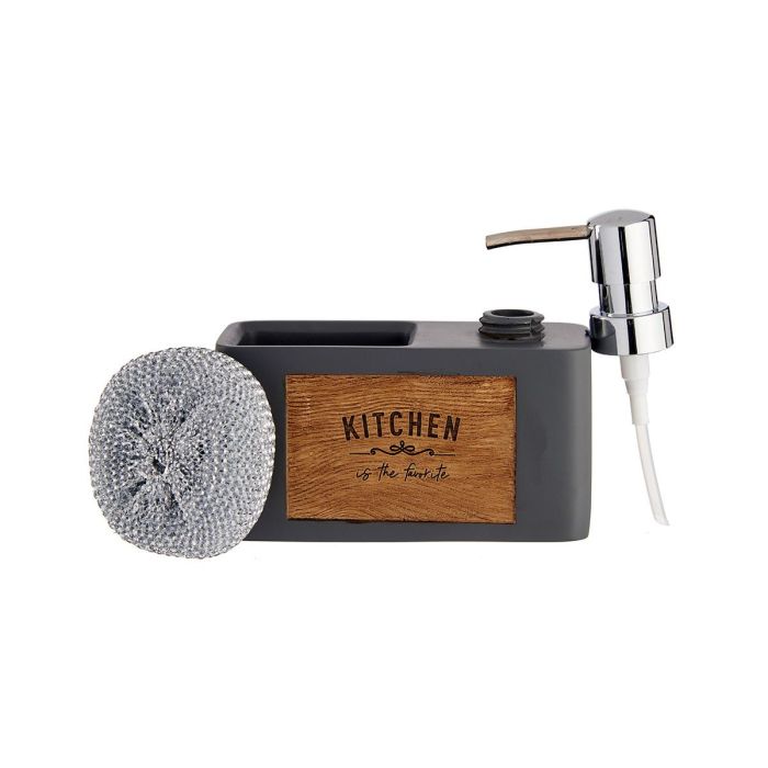 Kinvara Dispensador Soporte Esponja Gris Grabado Madera 14.8x13.8x6.2 cm con Estropajo Incluido (Set de 12) 2 Kinvara Dispensador Soporte Esponja Gris Grabado Madera 14.8x13.8x6.2 cm con Estropajo Incluido (Set de 12) 2
