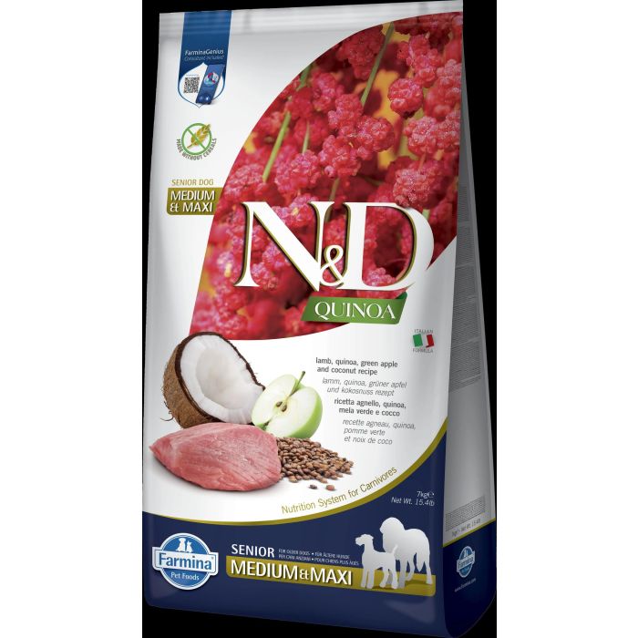 Farmina N&D Dog Quinoa Senior Cordero Med Maxi 7 kg