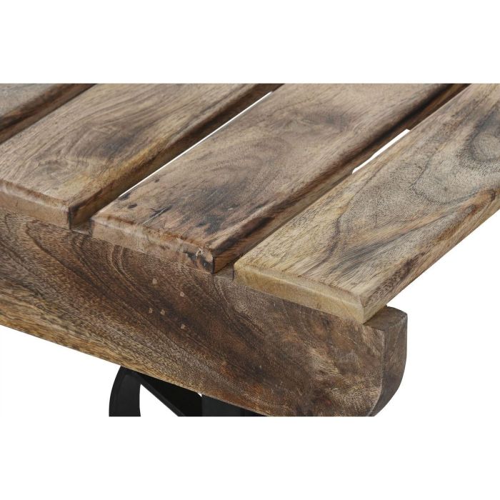 Mesa de Centro Home ESPRIT Negro Natural Metal Madera de mango 130 x 80 x 32 cm 2