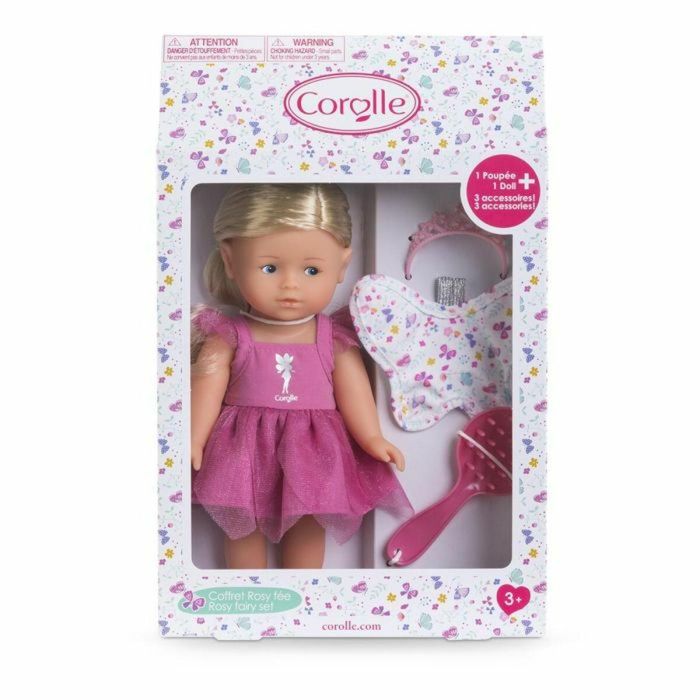 Corolle AAAPP08927 Mini Corolline Box Set Muñeca Rosy Fée de Vinilo con Vestido de Hada y Alas de Mariposa 2