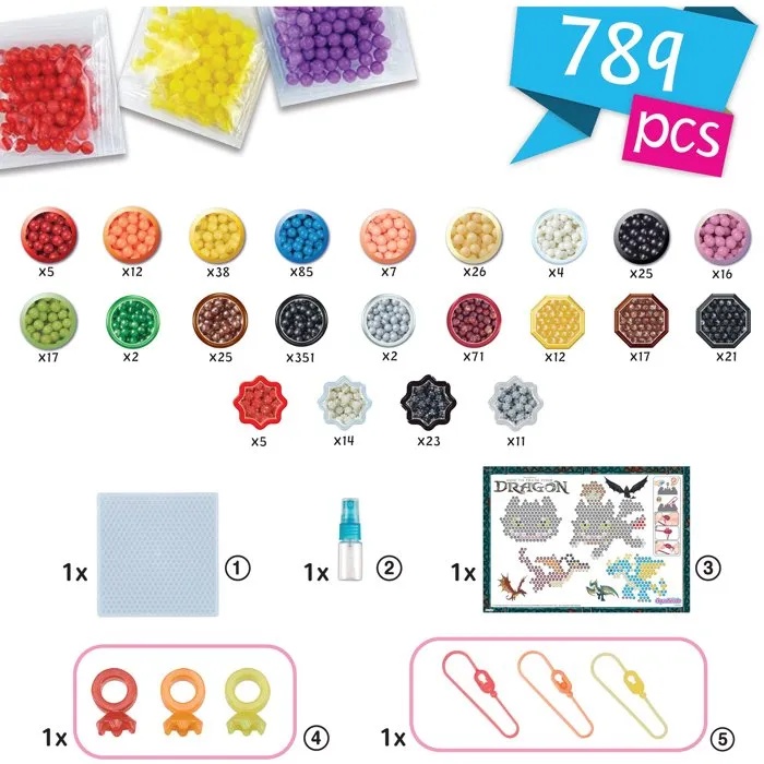 Aquabeads Kit Llaveros Dragons 3 35124 Manualidades con Cuentas Adhesivas 4 Aquabeads Kit Llaveros Dragons 3 35124 Manualidades con Cuentas Adhesivas 4