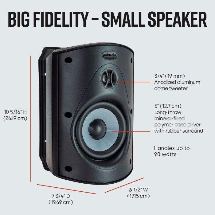 Altavoces Polk ATRIUM 5 Negro 100 W (2 Unidades) 1