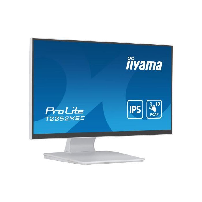 Iiyama Monitor Táctil 21.5" Full HD IPS, 1920x1080, 10 Puntos Táctiles, HDMI, DisplayPort, USB 3.0, Blanco - T2252MSC-W2 2