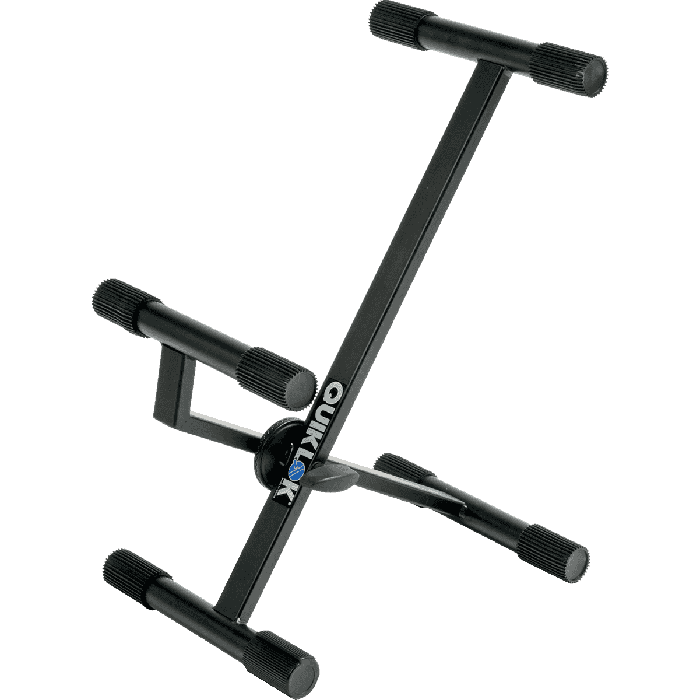 Quiklok Soporte Para Amplificador Plegable con Ajuste de Ángulo y Bajo Perfil de Acero Negro para Suelo, Carga Máxima 33,90 kg