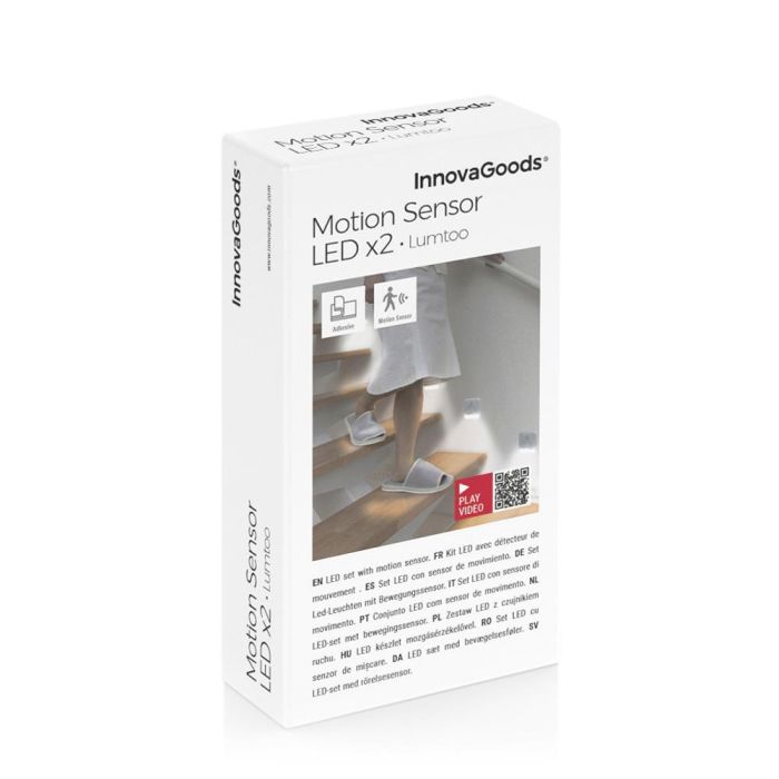 Luz LED con Sensor de Movimiento Lumtoo InnovaGoods 2 Unidades 4 Luz LED con Sensor de Movimiento Lumtoo InnovaGoods 2 Unidades 4