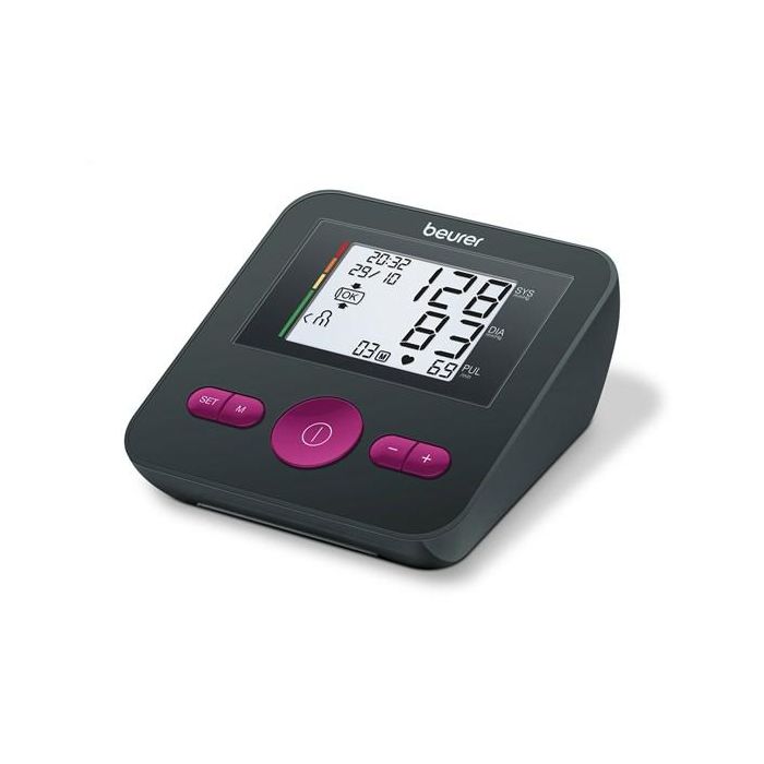 Tensiómetro de Brazo Beurer con Manguito Universal, Memoria 4x30, Detector de Arritmias, Negro/Rosa - OK MEM Tensiómetro de Brazo Beurer con Manguito Universal, Memoria 4x30, Detector de Arritmias, Negro/Rosa - OK MEM