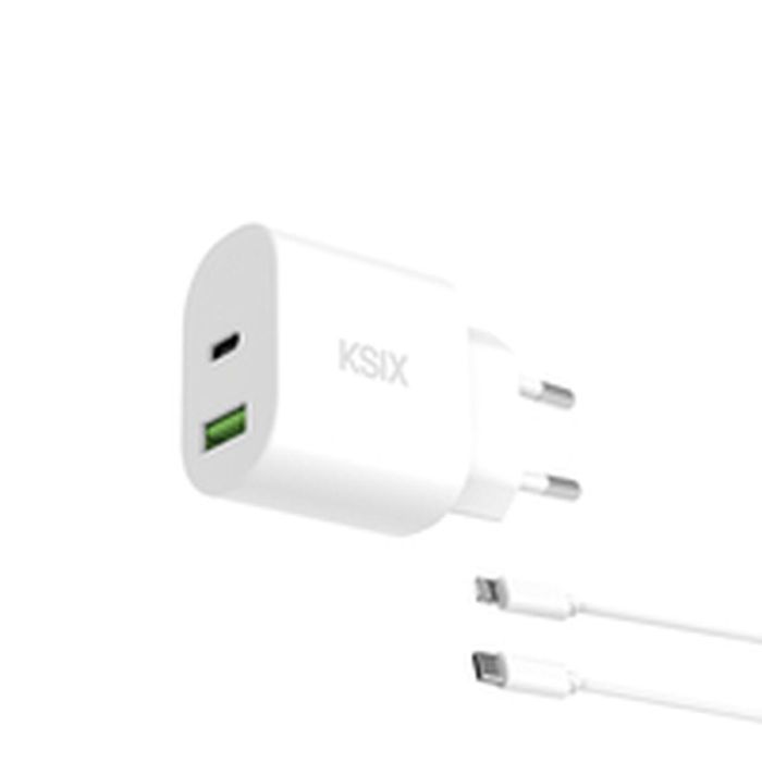 Cargador de Pared KSIX Blanco 20 W 1 Cargador de Pared KSIX Blanco 20 W 1
