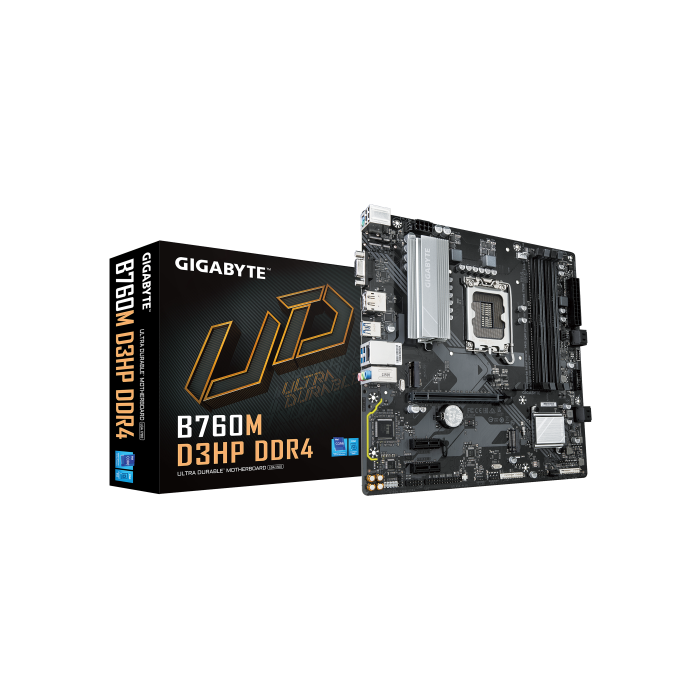 GIGABYTE B760M D3HP DDR4 - Compatible con CPUs Intel Core de 14ª generación, VRM Digital 4+1+1 fases, hasta 5333MHz DDR4 (OC), 2xPCIe 4.0 M.2, LAN GbE, USB 3.2 Gen1