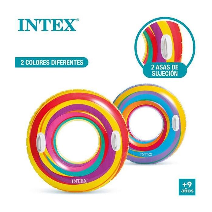 Intex Flotador Rueda de Colores 91 cm con Asas (+9 Años) PVC Modelos Surtidos 8