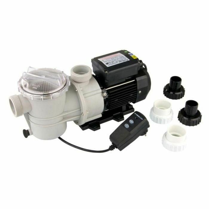 POOLMAX TP150 Bomba de filtración para piscina 1,5 CV (1,1 KW) con prefiltro, 21.600 l/h, D.38/50mm, IPX5
