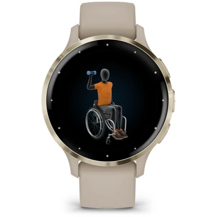 Garmin Venu 3S french gray/softgold Reloj Inteligente con GPS y Monitor de Actividad AMOLED Pantalla Táctil 1.2" Unisex Sumergible 5