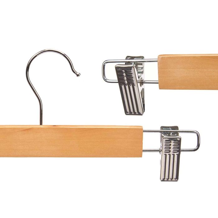 Set 3 Perchas de Madera con Pinza para Falda Kipit 28.5x11.5x6 cm (24 Unidades) 3 Set 3 Perchas de Madera con Pinza para Falda Kipit 28.5x11.5x6 cm (24 Unidades) 3