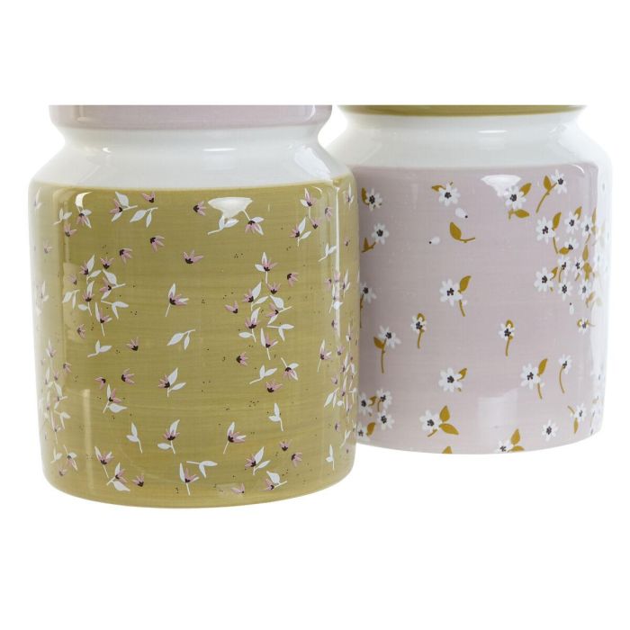DKD Home Decor Bote Utensilios de Cocina Shabby Verde Lila 12x12x25 cm Dolomita 1L Apto Lavavajillas - Set de 2 Unidades 3 DKD Home Decor Bote Utensilios de Cocina Shabby Verde Lila 12x12x25 cm Dolomita 1L Apto Lavavajillas - Set de 2 Unidades 3