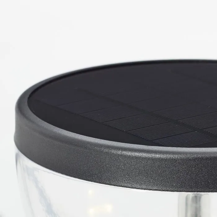 Brilliant BRI4004353437908 Terminal de exterior LED solar con detector de movimiento, acero inoxidable y plástico, negro