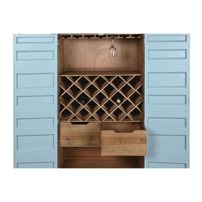 DKD Home Decor Botellero Vintage Estilo Contenedor Azul Celeste Metal y MDF 157.5x76.5x41 cm con 2 Cajones, 2 Puertas, 2 Estanterías 4 DKD Home Decor Botellero Vintage Estilo Contenedor Azul Celeste Metal y MDF 157.5x76.5x41 cm con 2 Cajones, 2 Puertas, 2 Estanterías 4