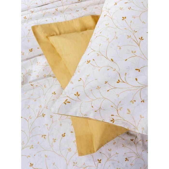 Juego de cama - 1 funda nórdica 220x240 cm + 2 fundas de almohada 60x60 cm - 100% algodón - Mostaza 1 Juego de cama - 1 funda nórdica 220x240 cm + 2 fundas de almohada 60x60 cm - 100% algodón - Mostaza 1