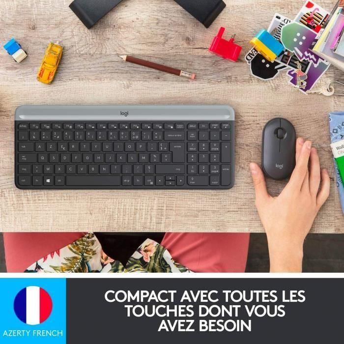 Logitech - MK470 Ultra-Slim Wireless Keyboard + Mouse y Silent Wireless System - Diseño compacto y plano - Receptor USB de 2,4 GHz 1 Logitech - MK470 Ultra-Slim Wireless Keyboard + Mouse y Silent Wireless System - Diseño compacto y plano - Receptor USB de 2,4 GHz 1