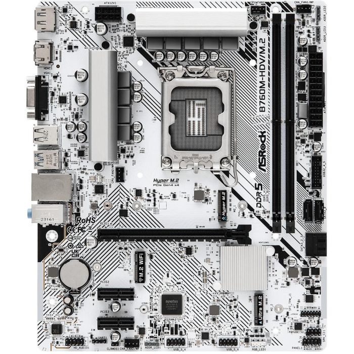 ASRock B760M-HDV/M.2 Placa Base Intel B760 LGA 1700 Micro ATX DDR5-SDRAM 90-MXBMJ0-A0UAYZ 1 ASRock B760M-HDV/M.2 Placa Base Intel B760 LGA 1700 Micro ATX DDR5-SDRAM 90-MXBMJ0-A0UAYZ 1