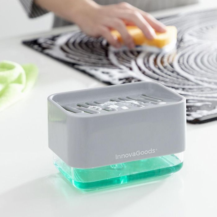 Dispensador de Jabón 2 en 1 para Fregadero Pushoap InnovaGoods 4