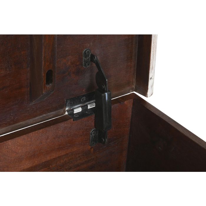 DKD Home Decor Baúl Indio Blanco Dorado 40 x 45 x 80 cm Mango y Metal Hecho a Mano 3