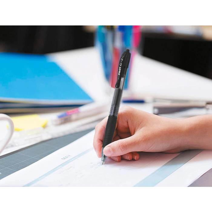 Pilot Boligrafo G-2 Negro Retractil Tinta Gel Sujecion Caucho Blister Trazo 0.4mm 5