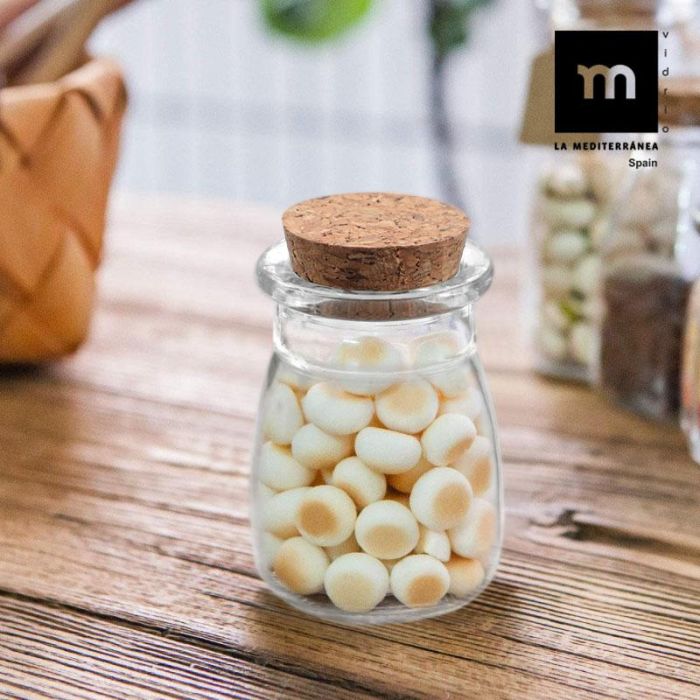 Tarrito de vidrio con tapón de corcho 55 ml - La Mediterranea (36 Unidades) 4 Tarrito de vidrio con tapón de corcho 55 ml - La Mediterranea (36 Unidades) 4