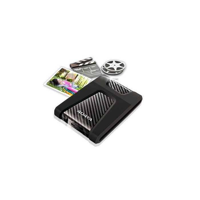 ADATA HD650 Disco Duro Externo Portátil 1TB USB 3.1 Negro con Indicador LED Azul, Protección Antigolpes y Antiarañazos 5