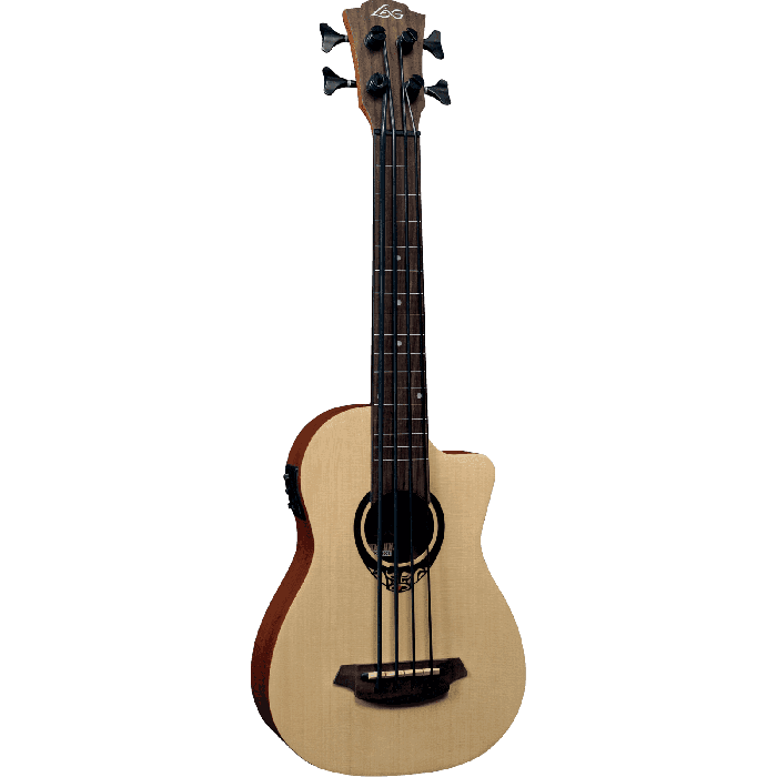 LAG Ukelele Tiki Uku Mini Bass Cutaway Eletroacustico Lag