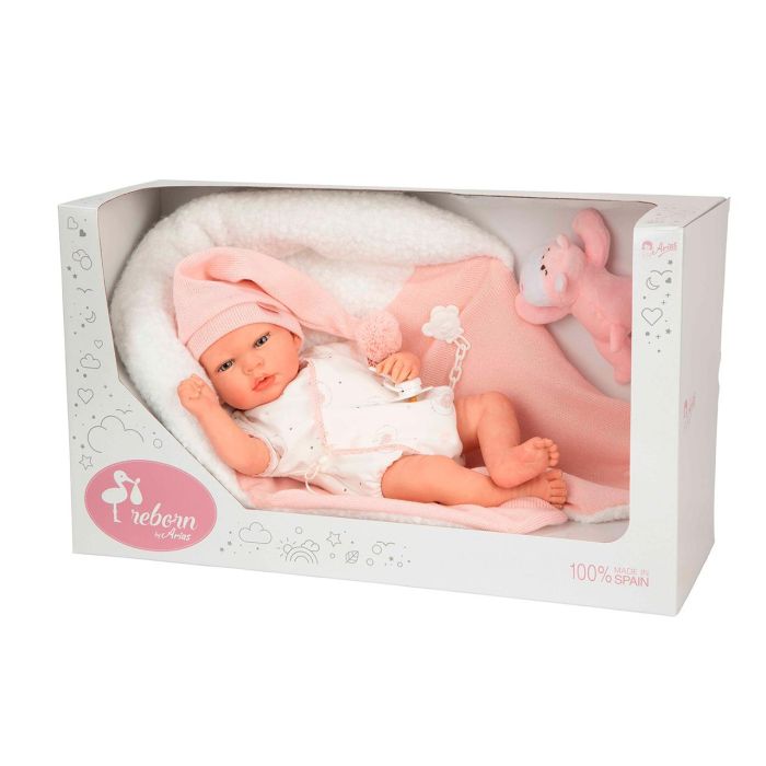 Muñecas Arias Muñeca Reborn Ariel Rosa de 40 cm, Incluye Cojín y Peluche. Regalo Ideal para Niños y Niñas desde 3 años. 1 Muñecas Arias Muñeca Reborn Ariel Rosa de 40 cm, Incluye Cojín y Peluche. Regalo Ideal para Niños y Niñas desde 3 años. 1