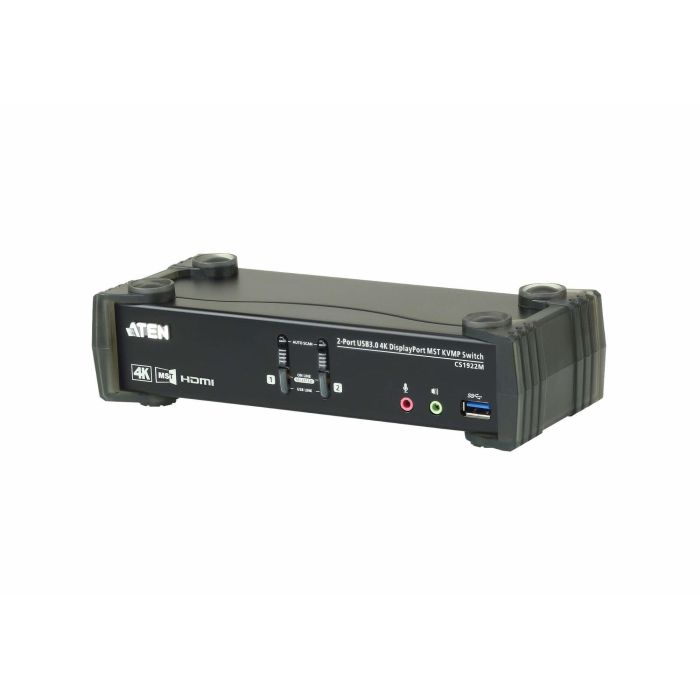 ATEN CS1922M Switch KVM USB 3.0 2 Puertos DisplayPort 4K MST conmutador de video (cables incluidos)