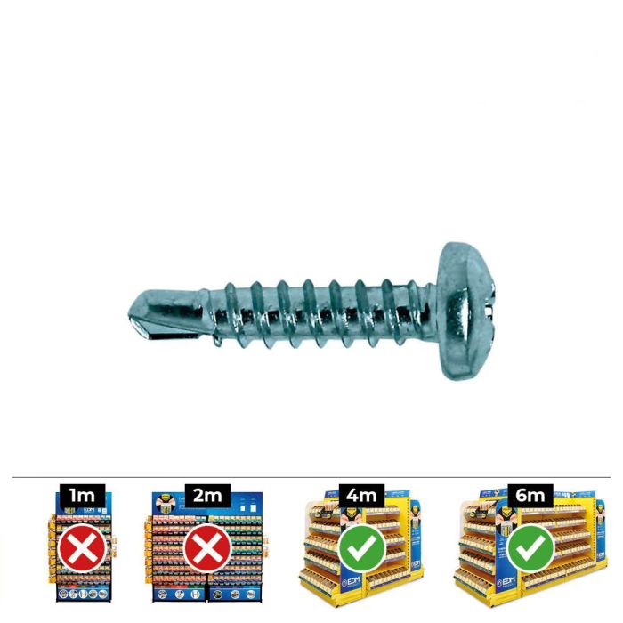 Celo Tornillo punta broca Din 7504n Ø5,5x38mm zincado para herrajes, chapa, ventanas - Caja 250 unid.