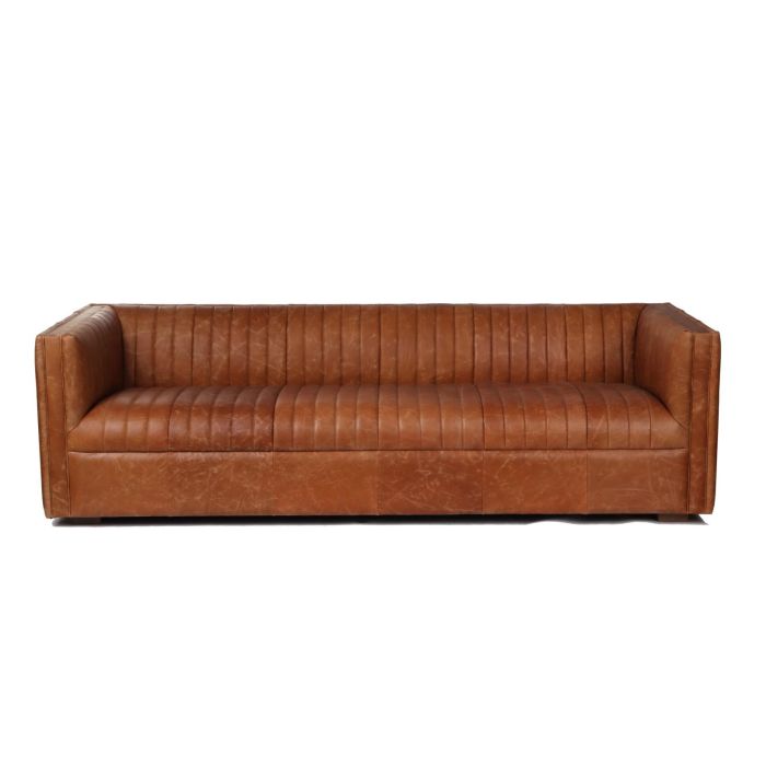 Sofa Urban DKD Home Decor Cognac 92 x 73 x 246.5 cm 1