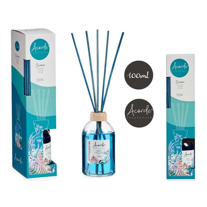 Mikado 100 ml Oceano - Vidrio, Palma de Ratan, Madera, Plastico - Azul - Acorde (6 Unidades) Mikado 100 ml Oceano - Vidrio, Palma de Ratan, Madera, Plastico - Azul - Acorde (6 Unidades)