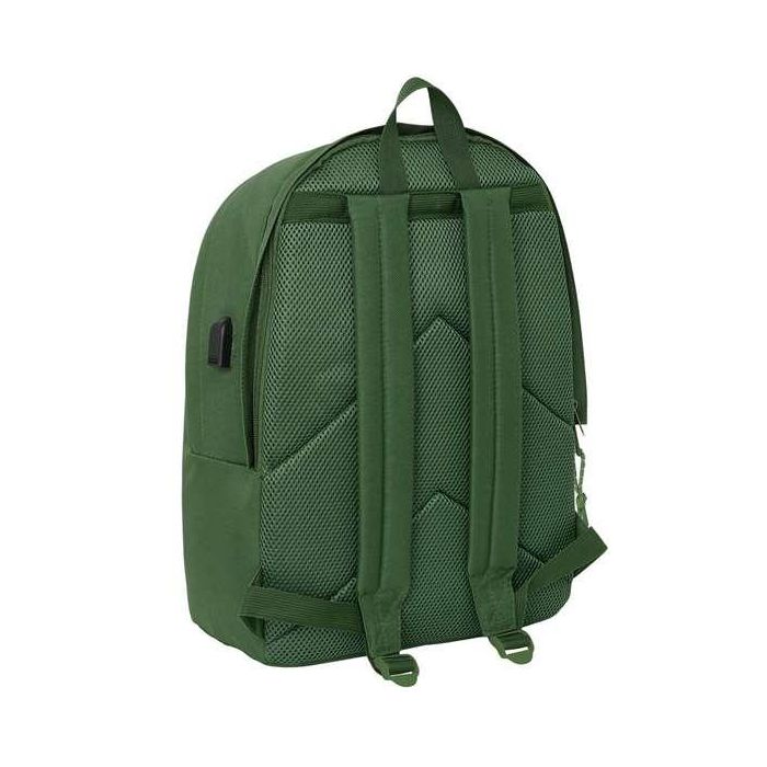 Safta Mochila Doble Portátil 15,6" con USB, Real Madrid Chica Caqui, 31x44x18 cm 1