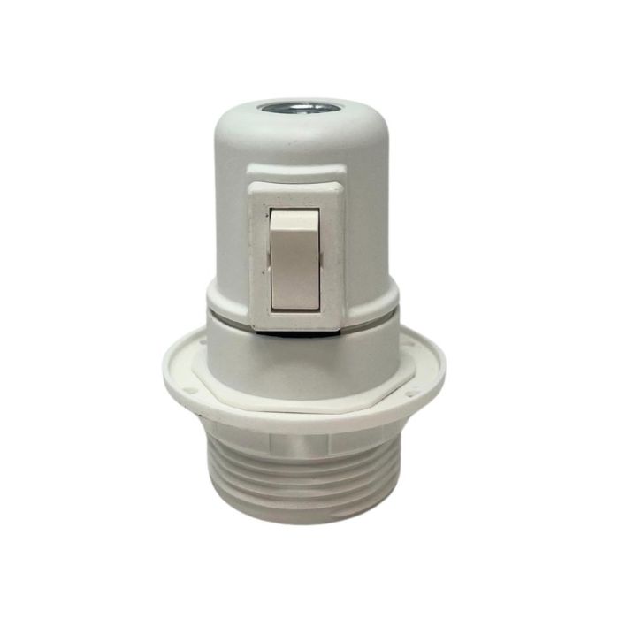Arditi Portalámparas E27 semiroscado con interruptor y arandela 2A 250V blanco (Ø60x80 mm)
