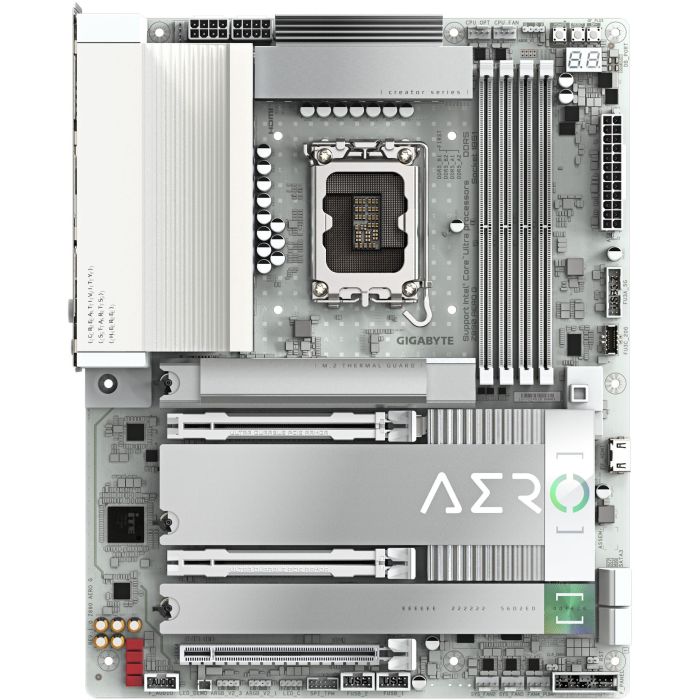 Gigabyte Z890 AERO G S1851/DDR5/ATX Placa Base Intel Z890 para CPUs Intel Core Ultra LGA 1851, DDR5 8800MHz OC, Wi-Fi 7, 2.5GbE, Thunderbolt 4 ATX Blanca 1