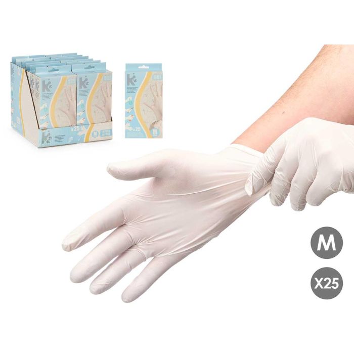 Guantes de Nitrilo Talla M - 25 Unidades - Arte Regal - 11x22x4 cm - Blanco (12 Unidades) Guantes de Nitrilo Talla M - 25 Unidades - Arte Regal - 11x22x4 cm - Blanco (12 Unidades)