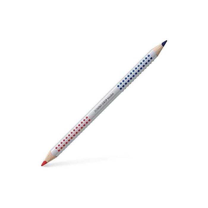 Faber Castell Lápiz Jumbo Grip Doble Punta Bicolor Rojo y Azul (12 Unidades) Mina Resistente a la Rotura Agarre Seguro (12 Unidades)