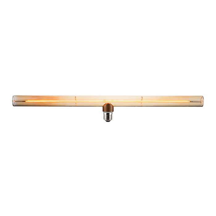 Fbright Bombilla LED Decorativa Ámbar Linestra E27, 6W, 360 lm, 1800K Luz Cálida, Cristal Dorado, 500x72mm