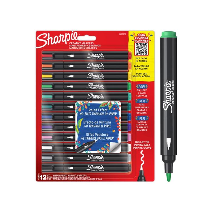 Rotulador Sharpie Acrylic Punta Redonda Blister De 12 Unidades Colores Surtidos 1 Rotulador Sharpie Acrylic Punta Redonda Blister De 12 Unidades Colores Surtidos 1