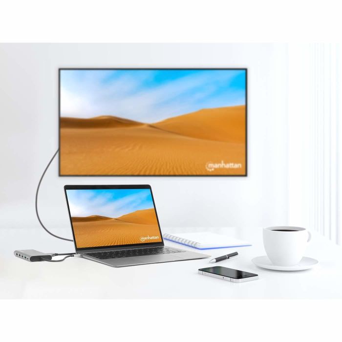 MANHATTAN 12-in1 Dockingstation 3xHDMI 4xUSB USB-C DP RJ45 10