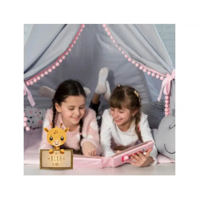 Wondee Lámpara Infantil Personalizable Jirafa Little Giraffe de Madera Sostenible, Luz Nocturna Quitamiedos Bebé 3